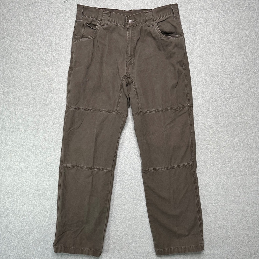 Tough Duck Mens Brown‎ Double Knee Cotton Canvas Work Pants 36x34 F14-42762